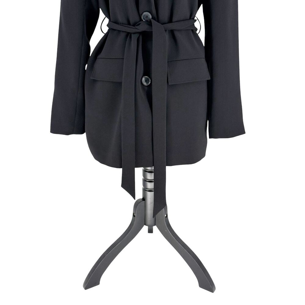 Good American Belted Trench Blazer Jacket Black Coat Size Medium - Picture 7 of 15